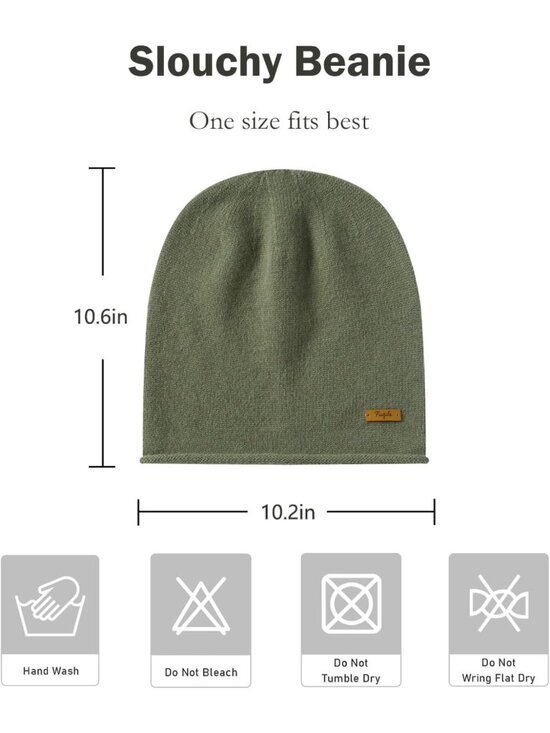 Cozy 100% Merino Wool Slouchy Beanie Hat for Women - Warm, Soft & Breathable